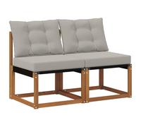 vidaXL 2 Pieza Sofá Central de Exterior, Muebles de balcón, Estilo Moderno al Aire Libre, Resistente, Madera de Acacia, Ideal para Relax en el jardín