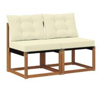 vidaXL 2 Pieza Sofá Central de Exterior, Muebles de balcón, Estilo Moderno al Aire Libre, Resistente, Madera de Acacia, Ideal para Relax en el jardín