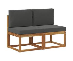 vidaXL 2 Pieza Sofá intermedio de Exterior Madera de Acacia Sólida