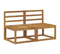 vidaXL 2 Pieza Sofá intermedio de Exterior Madera de Acacia Sólida, Muebles de balcón, Madera de Acacia Moderna, diseño Duradero Resistente a la Intemperie, Uso Exterior versátil