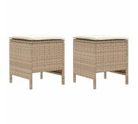 vidaXL 2 uds. Reposapiés de Jardín Ratán sintético Beige y Crema