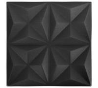 vidaXL 24x Paneles de Pared 3D Papel Tapiz de Bricolaje Autoadhesivo Azulejos Baldosas Revestimiento Decoración 50x50 cm Negro Origami 6 m²
