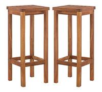 Taburetes De Cocina 2 Unidades Madera Maciza Acacia Vidaxl