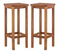 Taburetes De Cocina 2 Unidades Madera Maciza Acacia Vidaxl