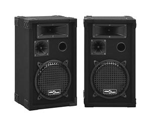 vidaXL 2X Altavoces Pasivos Escenario Profesional HiFi con Cubierta Caja Alta Fidelidad Reuniones Eventos Fiesta Casa Cine Sistema Sonido 800 W Negro