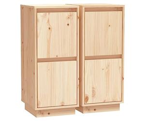 vidaXL 2X Aparador Armario Auxiliar Alacena Mesa Consola Entrada Pasillo Vestíbulo Recibidor Mueble Madera Maciza de Pino 31,5x34x75 cm
