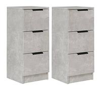 vidaXL 2X Aparador Mueble Armario Espacio Almacenamiento Auxiliar Salón Consola Teléfono Cajones en Casa Madera Contrachapada Gris Hormigón