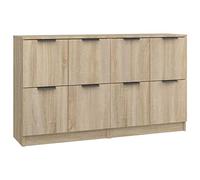 vidaXL 2X Aparadores Armario Auxiliar Alacena Mesa Consola Entrada Pasillo Vestíbulo Recibidor Muebles Madera Contrachapada Roble Sonoma 60x30x70 cm