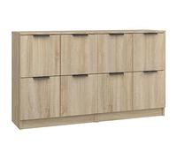 vidaXL 2X Aparadores Armario Auxiliar Alacena Mesa Consola Entrada Pasillo Vestíbulo Recibidor Muebles Madera Contrachapada Roble Sonoma 60x30x70 cm