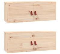 Armarios De Pared 2 Uds Madera Maciza De Pino 80x30x30 Cm Vidaxl