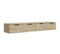 vidaXL 2X Armarios de Pared Aparador Mueble Almacenaje Flotante Dormitorio Entrada Estante Cajón Doméstico Contrachapada Roble Sonoma