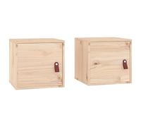 vidaXL 2X Armarios de Pared Mueble Aparador Almacenamiento Flotante Estantes Colgante Sala de Estar Dormitorio Madera Maciza de Pino