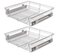 vidaXL 2x Bandejas Extraíbles Balda Cocina de Alambre de Acero Cromado 600 mm