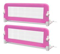 vidaXL 2x Barras de Seguridad para Cama Niño Rosa 102x42 cm Mueble Infantil