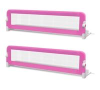 vidaXL 2x Barras de Seguridad para Cama Niño Rosa 150x42 cm Barrera Infantil