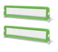 vidaXL 2x Barras de Seguridad para Cama Niño Verde 150x42 cm Mueble Infantil