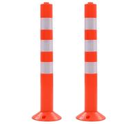 vidaXL 2X Bolardos de Control de Tráfico Plástico 75 cm Señales Advertencias