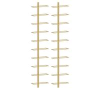 vidaXL 2X Botellero de Pared para 10 Botellas Estantería Estante de Botellas Soporte para Vino Armario Cocinas Despensas Hogar Metal Dorado