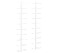 vidaXL 2x Botellero de Pared para 10 Botellas Estantería Estante de Botellas Soporte para Vino Armario Cocinas Despensas Hogar Metal Blanco
