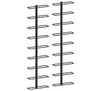 vidaXL Botelleros de pared para 18 botellas 2 unidades hierro negro