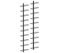 vidaXL 2X Botellero de Pared para 20 Botellas Estante Soporte para Vinos Portabotellas Armarios Almacén Organizador Decoración Comedor Metal Negro