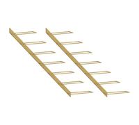vidaXL 2X Botellero de Pared para 7 Botellas Estantería Estante de Botellas Soporte para Vino Armario Cocinas Despensas Hogar Metal Dorado