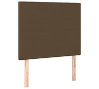vidaXL 2X Cabeceros Cama Cabezal Dormitorio Estructura Habitación Mobiliario Muebles Decoración Adorno de Tela Marrón Oscuro 80x5x78/88 cm