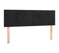 vidaXL 2X Cabeceros Cama Tapizado Acolchado Antimancha Protector Cubierto Elástico Prueba Polvo Dormitorio Terciopelo Negro 72x5x78/88 cm