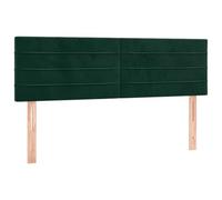 vidaXL 2X Cabeceros Cama Tapizado Acolchado Antimancha Protector Cubierto Elástico Prueba Polvo Dormitorio Terciopelo Verde Oscuro 72x5x78/88 cm