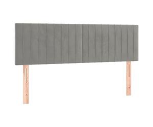 vidaXL 2X Cabeceros Cama Tapizado Antimancha Acolchado Cubierto Protector Elástico Prueba Polvo Dormitorio Terciopelo Gris Claro 72x5x78/88 cm