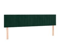vidaXL 2X Cabeceros Cama Tapizado Antimancha Acolchado Protector Cubierto Elástico Prueba Polvo Dormitorio de Terciopelo Verde Oscuro 80x5x78/88 cm
