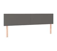 vidaXL 2X Cabeceros Cama Tapizado Antimancha Acolchado Protector Cubierto Elástico Prueba Polvo Dormitorio de Cuero Sintético Gris 80x5x78/88 cm