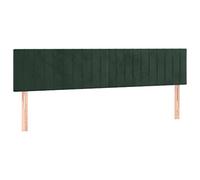 vidaXL 2X Cabeceros Cama Tapizado Antimancha Acolchado Protector Cubierto Elástico Prueba Polvo Dormitorio de Terciopelo Verde Oscuro 100x5x78/88 cm