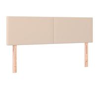 vidaXL 2X Cabeceros Cama Tapizado Antimancha Acolchado Protector Cubierto Elástico Prueba Polvo Dormitorio Cuero Sintético Capuchino 72x5x78/88 cm