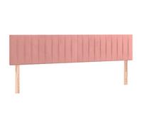 vidaXL 2X Cabeceros Cama Tapizado Antimancha Acolchado Protector Cubierto Elástico Prueba Polvo Dormitorio de Terciopelo Rosa 80x5x78/88 cm