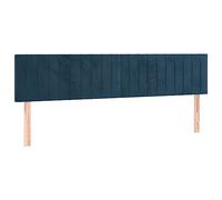 vidaXL 2X Cabeceros Cama Tapizado Antimancha Acolchado Protector Cubierto Elástico Prueba Polvo Dormitorio de Terciopelo Azul Oscuro 90x5x78/88 cm
