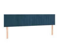 vidaXL 2X Cabeceros Cama Tapizado Antimancha Acolchado Protector Cubierto Elástico Prueba Polvo Dormitorio de Terciopelo Azul Oscuro 100x5x78/88 cm