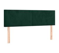 vidaXL 2X Cabeceros Cama Tapizado Antimancha Acolchado Protector Cubierto Elástico Prueba Polvo Dormitorio Terciopelo Verde Oscuro 72x5x78/88 cm