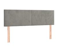 vidaXL 2X Cabeceros Cama Tapizado Antimancha Acolchado Protector Cubierto Elástico Prueba Polvo Funda Dormitorio Terciopelo Gris Claro 72x5x78/88 cm