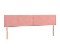 vidaXL 2X Cabeceros Cama Tapizado Antimancha Protector Acolchado Cubierto Elástico Prueba Polvo Dormitorio de Terciopelo Rosa 100x5x78/88 cm