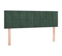 vidaXL 2X Cabeceros Cama Tapizado Antimancha Protector Acolchado Cubierto Elástico Prueba Polvo Dormitorio Terciopelo Verde Oscuro 72x5x78/88 cm