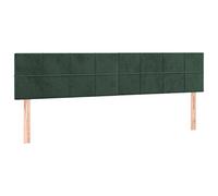 vidaXL 2X Cabeceros Cama Tapizado Antimancha Protector Acolchado Cubierto Elástico Prueba Polvo Dormitorio de Terciopelo Verde Oscuro 80x5x78/88 cm