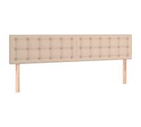 vidaXL 2X Cabeceros Dormitorio Cabezal Estructura Cama Tapizado Mueble Adorno Decoración Habitación Cuero Sintético Capuchino 80x5x78/88 cm