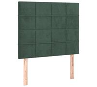 vidaXL 2X Cabeceros Dormitorio Mueble Cabezal Estructura Cama Tapizado Adorno Decoración Habitación Casa Hogar Terciopelo Verde Oscuro 90x5x78/88 cm