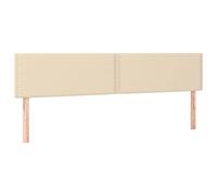 vidaXL 2X Cabeceros Tapizado Cama Antimancha Acolchado Cubierto Protector Elástico Prueba Polvo Funda Dormitorio de Tela Crema 90x5x78/88 cm