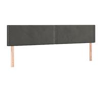 vidaXL 2X Cabeceros Tapizado Cama Antimancha Acolchado Protector Cubierto Elástico Prueba Polvo Dormitorio de Terciopelo Gris Oscuro 80x5x78/88 cm