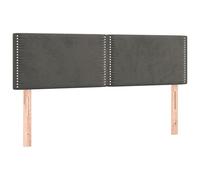 vidaXL 2X Cabeceros Tapizado Cama Antimancha Acolchado Protector Cubierto Elástico Prueba Polvo Dormitorio Terciopelo Gris Oscuro 72x5x78/88 cm