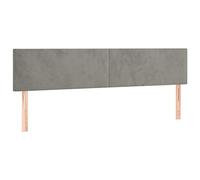 vidaXL 2X Cabeceros Tapizado Cama Antimancha Acolchado Protector Cubierto Elástico Prueba Polvo Dormitorio de Terciopelo Gris Claro 100x5x78/88 cm