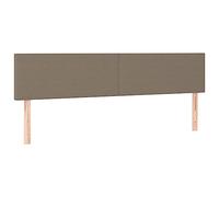 vidaXL 2X Cabeceros Tapizado Cama Antimancha Acolchado Protector Cubierto Elástico Prueba Polvo Funda Dormitorio de Tela Gris Taupe 90x5x78/88 cm
