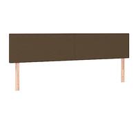 vidaXL 2X Cabeceros Tapizado Cama Antimancha Acolchado Protector Cubierto Elástico Prueba Polvo Funda Dormitorio de Tela Marrón Oscuro 80x5x78/88 cm